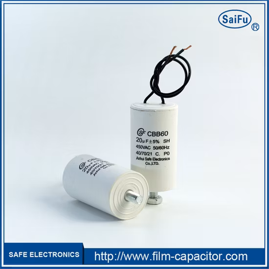 Condensador de funcionamiento del motor de CA Cbb65 adecuado para aire acondicionado 370/450V